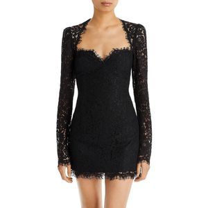 Bardot Womens Aurora Black Lace Mini Semi-Formal Cocktail and Party Dress NWT